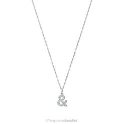 Tiffany Ampersand Pendant in 18k White Gold with Diamonds Unisex 0J0F452 Jewelry
