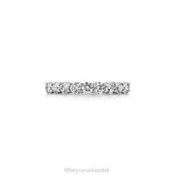 Tiffany Band Ring Unisex 0J0F1469 Jewelry in Platinum with a Full Circle of Diamonds, 3 mm Wide