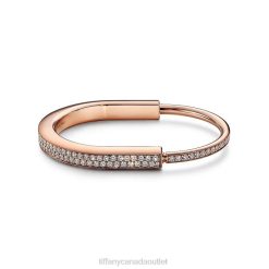 Tiffany Bangle Unisex 0J0F1114 Jewelry in Rose Gold with Full Pave Diamonds