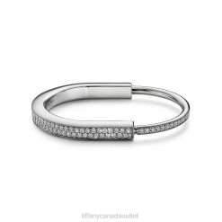 Tiffany Bangle Unisex 0J0F1118 Jewelry in White Gold with Full Pave Diamonds