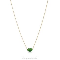Tiffany Bean design Pendant Unisex 0J0F485 Jewelry in Yellow Gold with Green Jade, 9 mm