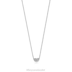 Tiffany Bean design Pendant Unisex 0J0F52 Jewelry in Platinum with Diamonds, 9 mm