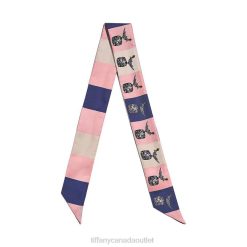 Tiffany Bird on a Rock Ribbon Scarf Unisex 0J0F2481 Accessories in Crystal Pink Silk