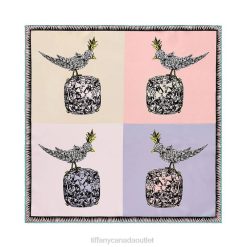 Tiffany Bird on a Rock Square Scarf Unisex 0J0F2468 Accessories in Crystal Pink Silk