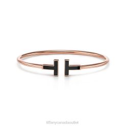 Tiffany Black Onyx Wire Bracelet Unisex 0J0F1218 Jewelry in 18k Rose Gold