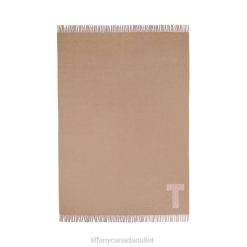 Tiffany Blanket Unisex 0J0F2273 Home Decor in Beige and Morganite Pink Cashmere and Wool
