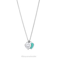 Tiffany Blue Double Heart Tag Pendant Unisex 0J0F290 Jewelry in Silver, Mini