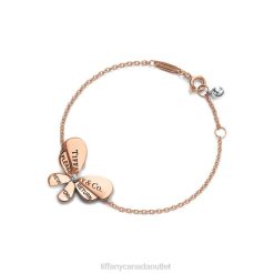 Tiffany Butterfly Chain Bracelet in 18k Rose Gold and Sterling Silver Unisex 0J0F1435 Jewelry