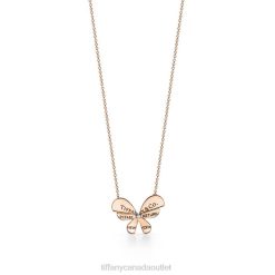 Tiffany Butterfly Pendant in 18k Rose Gold and Sterling Silver Unisex 0J0F688 Jewelry