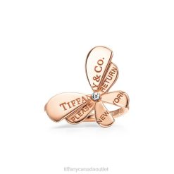 Tiffany Butterfly Ring in 18k Rose Gold and Sterling Silver Unisex 0J0F1697 Jewelry