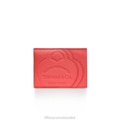 Tiffany Card Case Unisex 0J0F2396 Accessories in Hibiscus Red Leather
