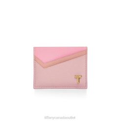 Tiffany Card Case Unisex 0J0F2421 Accessories in Pink Colorblock Leather