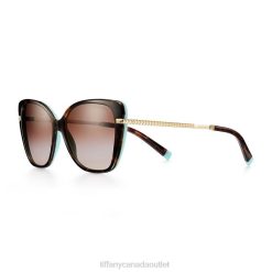 Tiffany Cat Eye Sunglasses Unisex 0J0F2561 Accessories in Tortoise Acetate with Gradient Blue Lenses