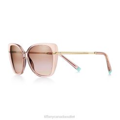 Tiffany Cat Eye Sunglasses Unisex 0J0F2562 Accessories in Pink Acetate with Gradient Brown Lenses