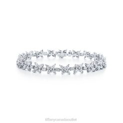 Tiffany Cluster Tennis Bracelet Unisex 0J0F1315 Jewelry in Platinum with Diamonds