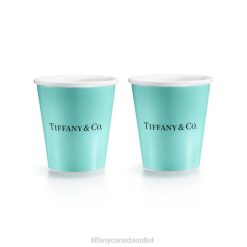 Tiffany Coffee Cups Unisex 0J0F2068 Home Decor in Bone China, Set of Two