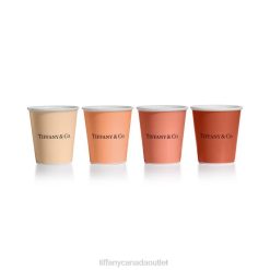 Tiffany Coffee Cups Unisex 0J0F2075 Home Decor in Bone China, Set of Four
