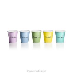 Tiffany Coffee Cups Unisex 0J0F2248 Home Decor in Bone China, Set of Five