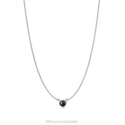 Tiffany Color by the Yard Black Jade Cabochon Pendant Unisex 0J0F484 Jewelry in Silver