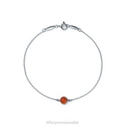 Tiffany Color by the Yard Orange Chalcedony Cabochon Bracelet Unisex 0J0F1353 Jewelry in Silver