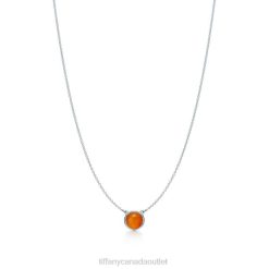 Tiffany Color by the Yard Orange Chalcedony Pendant Unisex 0J0F520 Jewelry in Silver