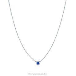 Tiffany Color by the Yard Pendant Unisex 0J0F202 Jewelry in Platinum with a Sapphire