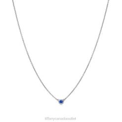 Tiffany Color by the Yard Pendant Unisex 0J0F66 Jewelry in Platinum with a Sapphire