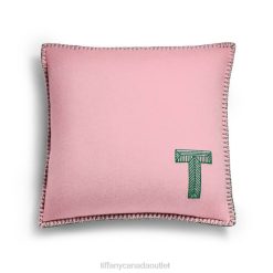 Tiffany Cushion Unisex 0J0F2270 Home Decor in Emerald Green and Morganite Pink Cashmere and Wool