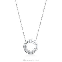 Tiffany Diamond Circle Pendant Unisex 0J0F325 Jewelry in 18k White Gold