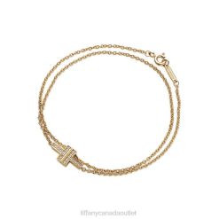 Tiffany Diamond Double Chain Bracelet Unisex 0J0F1365 Jewelry in 18k Gold