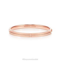Tiffany Diamond Hinged Bangle Unisex 0J0F1344 Jewelry in 18k Rose Gold