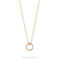 Tiffany Diamond Pendant Unisex 0J0F427 Jewelry in 18k Rose Gold with a Baguette Diamond