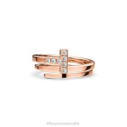 Tiffany Diamond Square Wrap Ring Unisex 0J0F1665 Jewelry in 18k Rose Gold