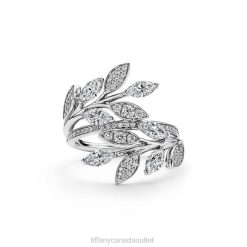 Tiffany Diamond Vine Bypass Ring in Platinum Unisex 0J0F1491 Jewelry