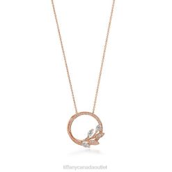 Tiffany Diamond Vine Circle Pendant Unisex 0J0F252 Jewelry in 18k Rose Gold