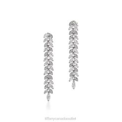 Tiffany Diamond Vine Drop Earrings in Platinum Unisex 0J0F905 Jewelry