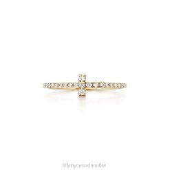 Tiffany Diamond Wire Band Ring Unisex 0J0F1671 Jewelry in 18k Gold