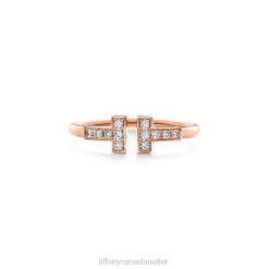 Tiffany Diamond Wire Ring Unisex 0J0F1475 Jewelry in 18k Rose Gold
