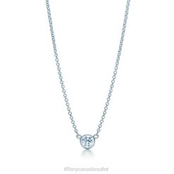 Tiffany Diamonds by the Yard Single Diamond Pendant Unisex 0J0F14 Jewelry in Platinum