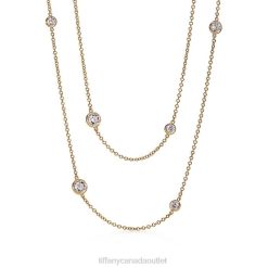 Tiffany Diamonds by the Yard Sprinkle Necklace Unisex 0J0F285 Jewelry in Yellow Gold with Diamonds