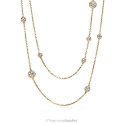 Tiffany Diamonds by the Yard Sprinkle Necklace Unisex 0J0F302 Jewelry in Yellow Gold with Diamonds