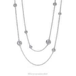 Tiffany Diamonds by the Yard Sprinkle Necklace Unisex 0J0F305 Jewelry in Platinum with Diamonds