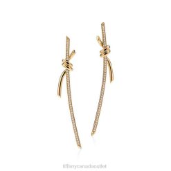 Tiffany Drop Earrings Unisex 0J0F832 Jewelry in Yellow Gold with Diamonds