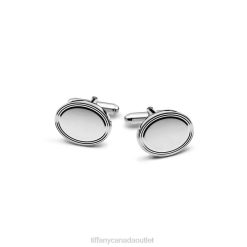 Tiffany Engine-turned Oval Cuff Links Unisex 0J0F2741 Accessories in Silver