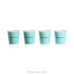 Tiffany Espresso Cups Unisex 0J0F2069 Home Decor in Bone China, Set of Four