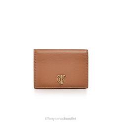 Tiffany Flap Card Holder Unisex 0J0F2436 Accessories in Clay Brown Leather