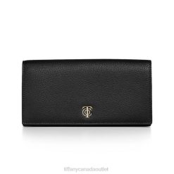 Tiffany Flap Continental Wallet Unisex 0J0F2407 Accessories in Black Leather