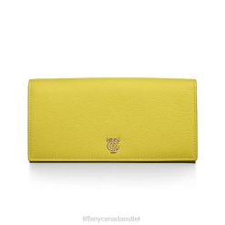 Tiffany Flap Continental Wallet Unisex 0J0F2409 Accessories in Chartreuse Leather