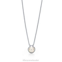 Tiffany Freshwater Pearl Link Pendant in Sterling Silver, 16-18" Unisex 0J0F59 Jewelry
