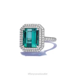 Tiffany Green Tourmaline Ring Unisex 0J0F1729 Jewelry in Platinum